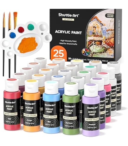 Amazon | Shuttle Art アクリル絵の具 カメレオン色 20色セット